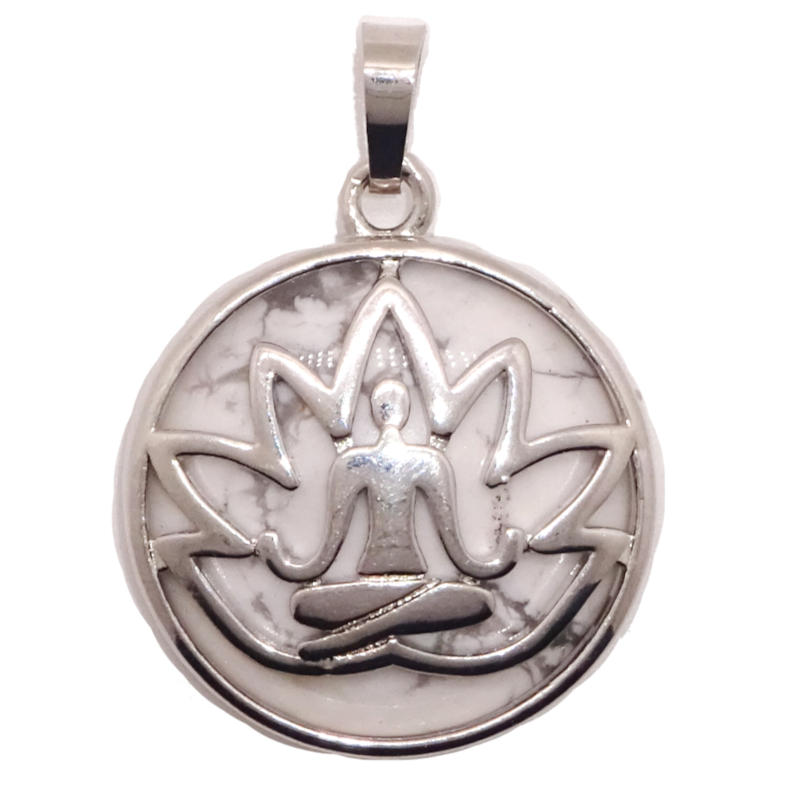 Howlite serti en acier inoxydable